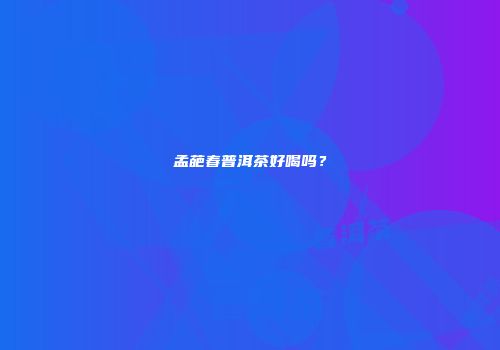 孟葩春普洱茶好喝吗？