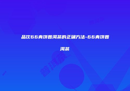 品饮66青饼普洱茶的正确方法-66青饼普洱茶