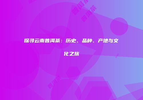 探寻云南普洱茶：历史、品种、产地与文化之旅