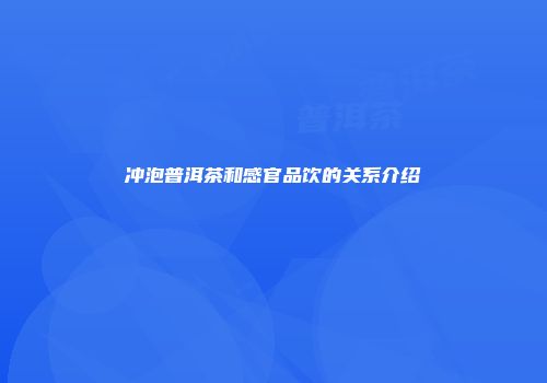 冲泡普洱茶和感官品饮的关系介绍