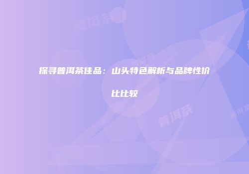 探寻普洱茶佳品：山头特色解析与品牌性价比比较