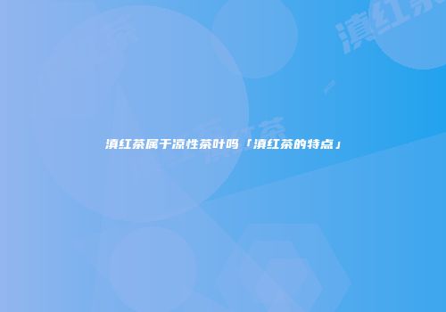 滇红茶属于凉性茶叶吗「滇红茶的特点」