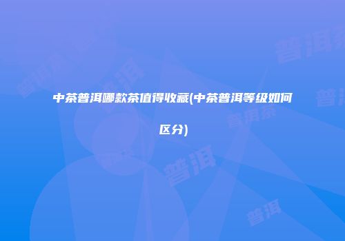 中茶普洱哪款茶值得收藏(中茶普洱等级如何区分)