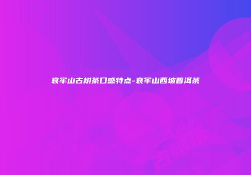 哀牢山古树茶口感特点-哀牢山西坡普洱茶