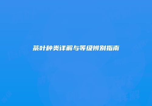 茶叶种类详解与等级辨别指南