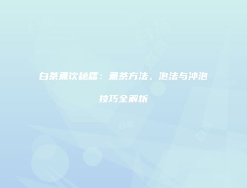 白茶煮饮秘籍：煮茶方法、泡法与冲泡技巧全解析