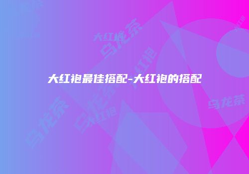 大红袍最佳搭配-大红袍的搭配