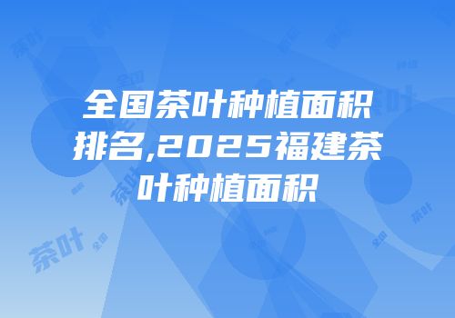 全国茶叶种植面积排名,2025福建茶叶种植面积