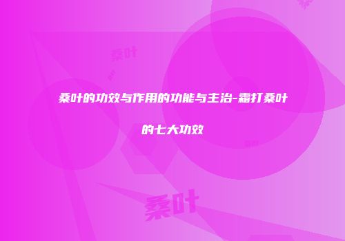 桑叶的功效与作用的功能与主治-霜打桑叶的七大功效
