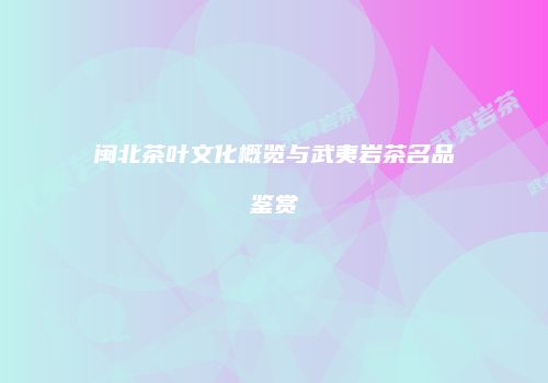 闽北茶叶文化概览与武夷岩茶名品鉴赏