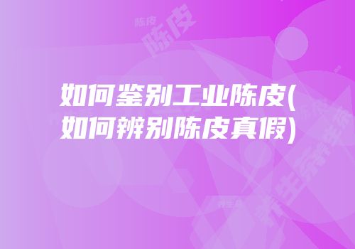 如何鉴别工业陈皮(如何辨别陈皮真假)