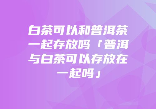 白茶可以和普洱茶一起存放吗「普洱与白茶可以存放在一起吗」