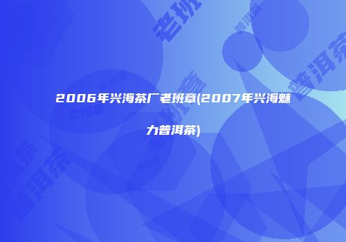 2006年兴海茶厂老班章(2007年兴海魅力普洱茶)