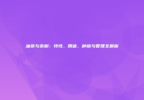 油茶与茶树：特性、用途、种植与管理全解析