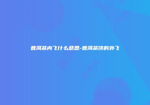 普洱茶内飞什么意思-普洱茶饼的外飞