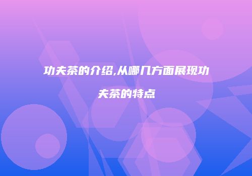 功夫茶的介绍,从哪几方面展现功夫茶的特点