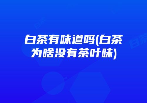 白茶有味道吗(白茶为啥没有茶叶味)