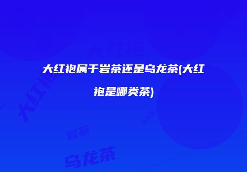 大红袍属于岩茶还是乌龙茶(大红袍是哪类茶)