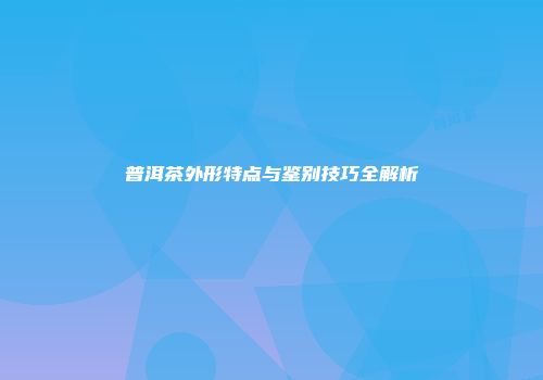 普洱茶外形特点与鉴别技巧全解析