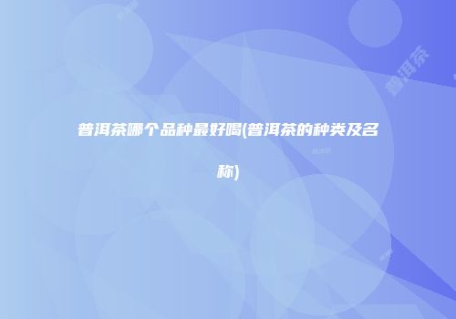 普洱茶哪个品种最好喝(普洱茶的种类及名称)