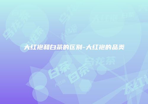 大红袍和白茶的区别-大红袍的品类