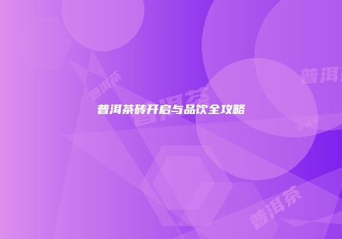 普洱茶砖开启与品饮全攻略
