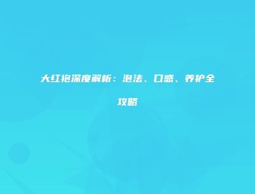 大红袍深度解析：泡法、口感、养护全攻略