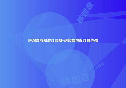 铁观音两盒装礼品盒-铁观音茶叶礼盒价格