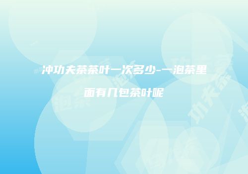 冲功夫茶茶叶一次多少-一泡茶里面有几包茶叶呢