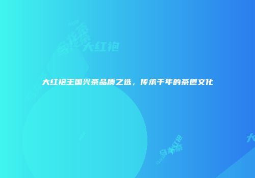 大红袍王国兴茶品质之选，传承千年的茶道文化