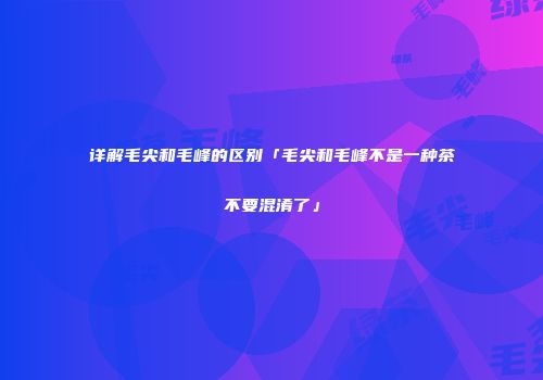 详解毛尖和毛峰的区别「毛尖和毛峰不是一种茶不要混淆了」