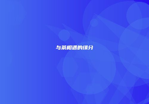 与茶相遇的缘分