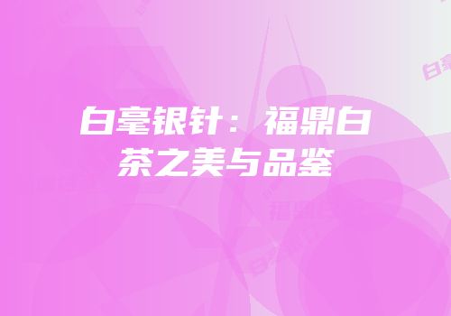 白毫银针：福鼎白茶之美与品鉴