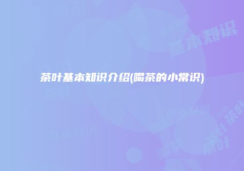茶叶基本知识介绍(喝茶的小常识)
