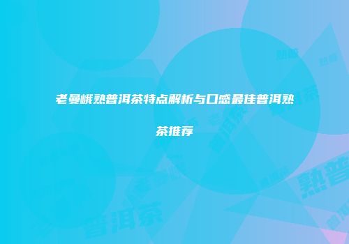 老曼峨熟普洱茶特点解析与口感最佳普洱熟茶推荐