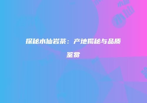 探秘水仙岩茶：产地揭秘与品质鉴赏