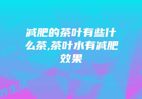 减肥的茶叶有些什么茶,茶叶水有减肥效果