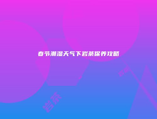 春节潮湿天气下岩茶保养攻略