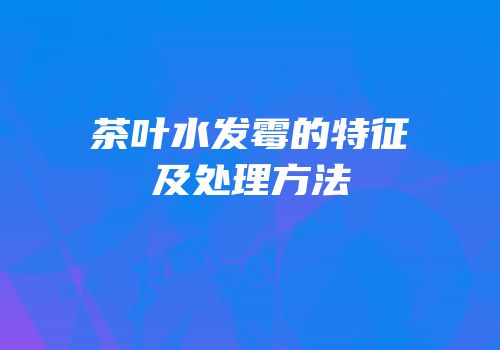 茶叶水发霉的特征及处理方法