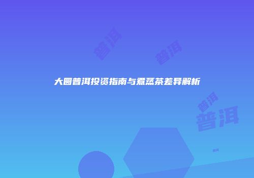 大圆普洱投资指南与煮蒸茶差异解析