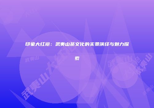 印象大红袍：武夷山茶文化的实景演绎与魅力探索