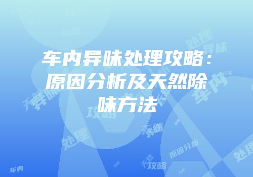 车内异味处理攻略：原因分析及天然除味方法