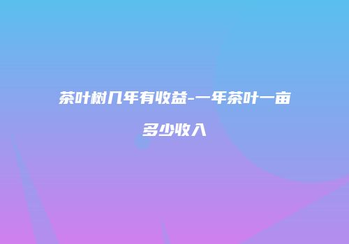 茶叶树几年有收益-一年茶叶一亩多少收入