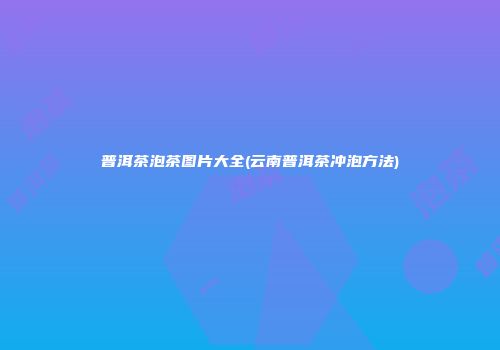 普洱茶泡茶图片大全(云南普洱茶冲泡方法)