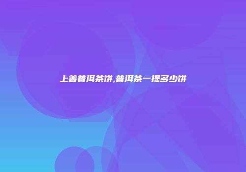 上善普洱茶饼,普洱茶一提多少饼