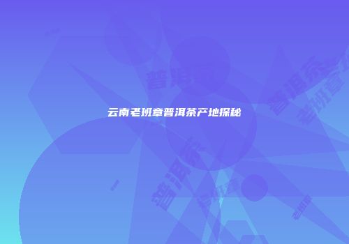 云南老班章普洱茶产地探秘