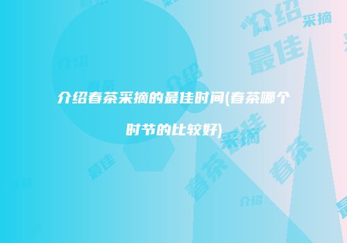 介绍春茶采摘的最佳时间(春茶哪个时节的比较好)