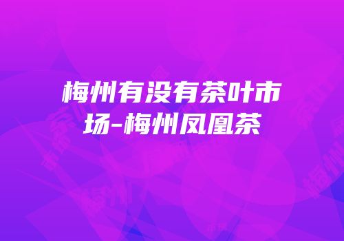 梅州有没有茶叶市场-梅州凤凰茶