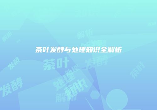茶叶发酵与处理知识全解析