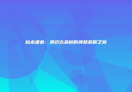 枯木逢春：景迈古茶树的禅意茶席之旅